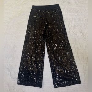 Black sequin pants